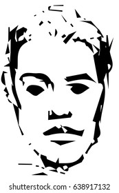  vector sketch for a portrait of a young man