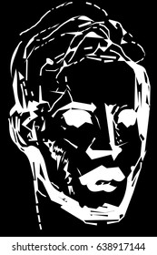  vector sketch for a portrait of a young man