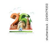 vector sketch poster of  indian monuments for india republic Day (26 January).