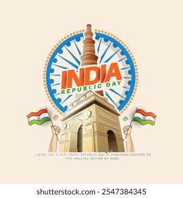 vector sketch poster of  indian monuments for india republic Day (26 January).
