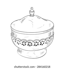 Vector sketch of pot. Hand draw illustration.