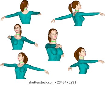 Vector sketch of a professional ballet dancer gymnast athlete performing at a competition