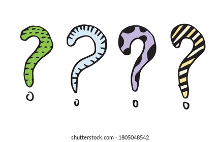 Vector Sketch Question Mark isolated on white background.