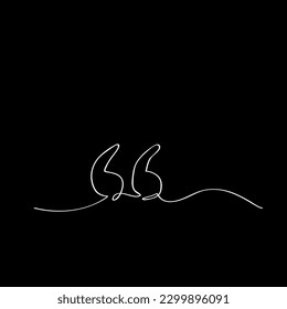 vector sketch quote mark single one line art, continuous 
