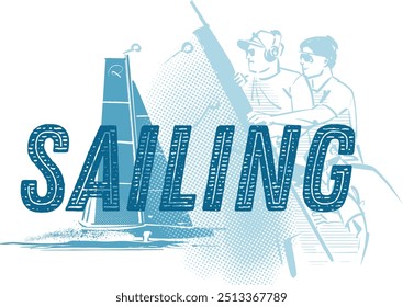 esboço vetorial do catamarã de barco de corrida