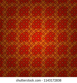 Vector sketch ready for contemporary flat design for poster, invitation, post card, textile design in yellow, red and orange colors. Abstract floral elements seamless pattern.