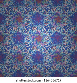 Vector sketch ready for contemporary flat design for poster, invitation, post card, textile design in blue, beige and pink colors. Abstract floral elements seamless pattern.