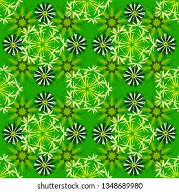 Vector sketch ready for contemporary flat design for poster, invitation, post card, textile design in beige, yellow and green colors. Abstract floral elements seamless pattern.