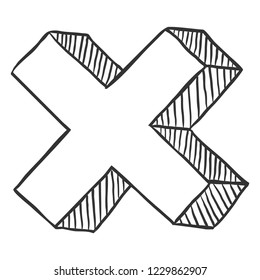 Vector Sketch Reject Symbol. No sign.