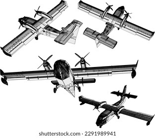 Esbozo vectorial de una ilustración de plano de rescate