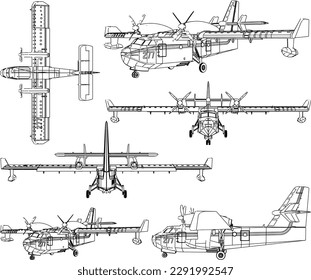 Vektorgrafik einer Rettungsflugzeuggrafik