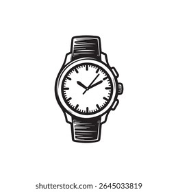 Image vectorielle Croquis Retro Montre-Bracelet