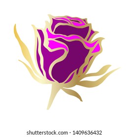 Vector sketch of rose isolated
