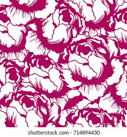 Vector sketch rose pattern seamless