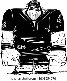 the vector sketch of the rugby player