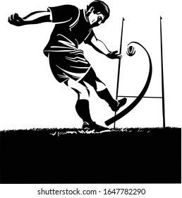 the vector sketch of the rugby player