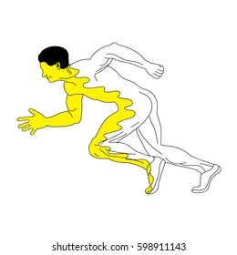 Vector. Sketch of a running athlete.