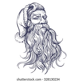 Vector Sketch Santa Man Illustration