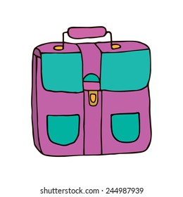 vector sketch school bag for girls