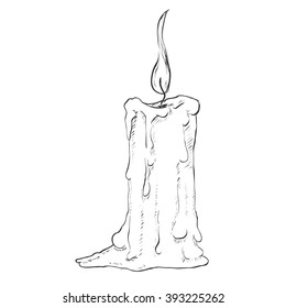 Vector Sketch Single Candle