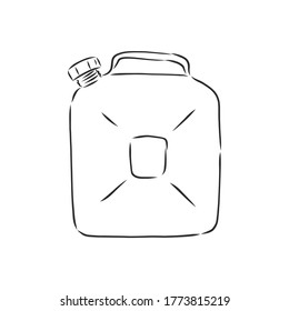 Vector Sketch Single Jerry Can, fuel canister, vector sketch illustration