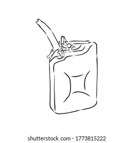 Vector Sketch Single Jerry Can, fuel canister, vector sketch illustration