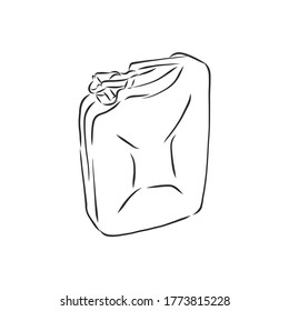 Vector Sketch Single Jerry Can, fuel canister, vector sketch illustration