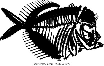 vector sketch of the skeleton of a fish