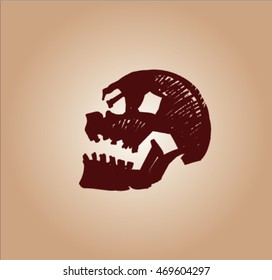 vector sketch of skull