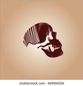 vector sketch of skull