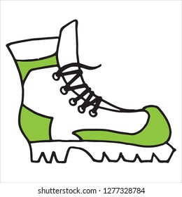 Vector sketch of sneakers with lacing on a white background. Sports shoes drawing isolated