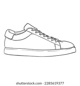 Vektorkunstläufer. Smart Casual Shoes Illustration. Seitenansicht.