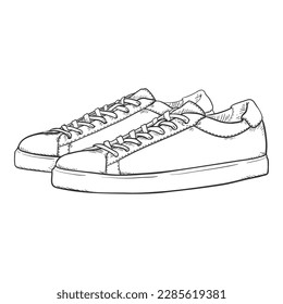 Vektorkunstläufer. Smart Casual Shoes Illustration. Seitenansicht.