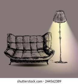 Vector sketch sofa light