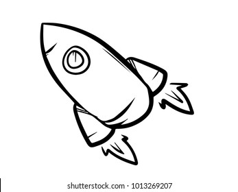 vector sketch spaceship rocket