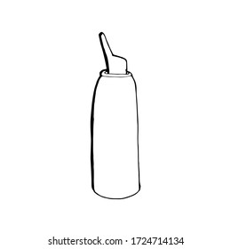 Vector sketch spray can, spray. Medication for washing the nose.