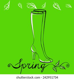 Vector sketch - spring women's shoe.