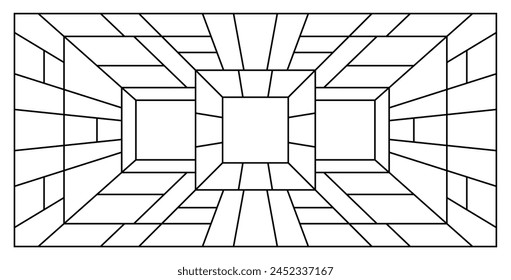 Boceto de Vector de una vidriera. Patrón de Antiguas. Abstractas fondo de vitral. Decoración Art Decó para el interior. Interior moderno de lujo. Plantilla para el diseño. Valla. Barandilla de hierro.