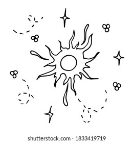 Vector sketch of stars.Abstract objects of the universe