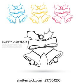 Vector sketch style of bells icons. Design element