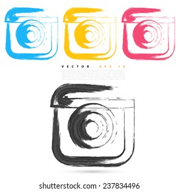 Vector sketch style of camera icons. Design element