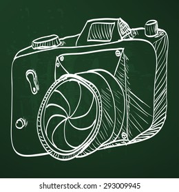 vector sketch style of retro camera
