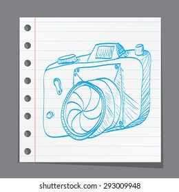 vector sketch style of retro camera