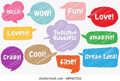 Vector sketch style speech bubbles