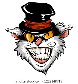 Vector sketch of a stylized kitten s face