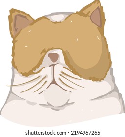 Vector sketch of a stylized kitten's face