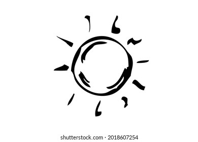 vector sketch, sun burst and circle frame

