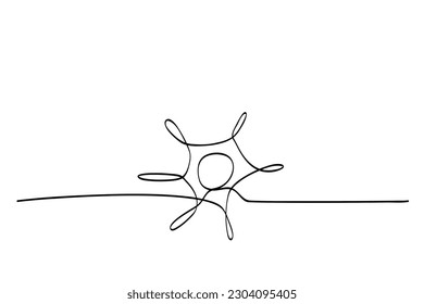 paro de esbozo vectorial en el horizonte de una sola línea de arte, continuo 
