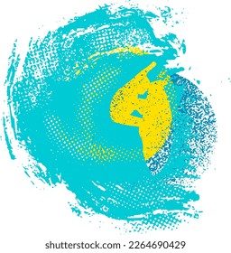vector sketch  surfing on the waves