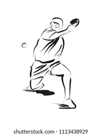 Vector sketch table tennis player